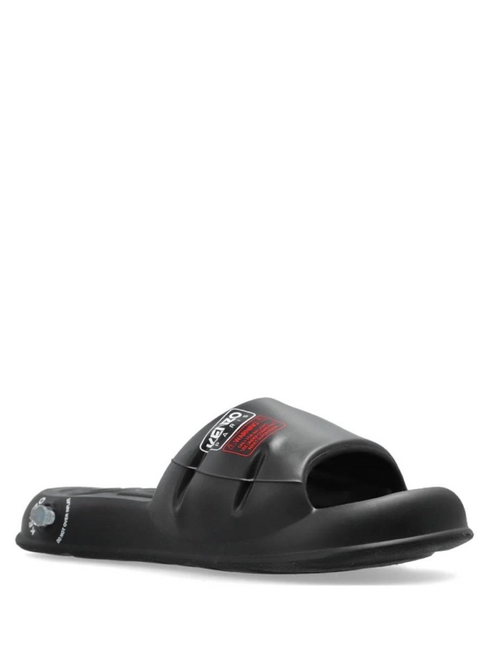 Kenzo Unisex Black Rubber Slide Sandals with Logo Accent - Picture 2 of 7
